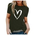 thumbnail image 2 of Womens Plus Size Tops Summer Heart Printing Short Sleeve Shirt Round -Neck Casual Tops Blouse, 2 of 4