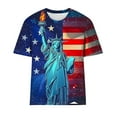 thumbnail image 4 of 4th of July Shirts for Women Short Sleeve Hawaiian Beach Tops Soft Cotton Crew Neck Casual Dressy Summer Blouses, 4 of 4