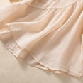 thumbnail image 4 of Qulqfy Scoop Neck Blouse for Women Casual Solid Loose Fit 3/4 Length Sleeve Cotton Linen Flowy Cute Pleat Fall Tops for Women Trendy Yellow L, 4 of 7