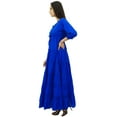 thumbnail image 3 of Bimba Women's 3/4 Sleeve Summer Cotton Maxi Dress Drawstring Waist, 3 of 7