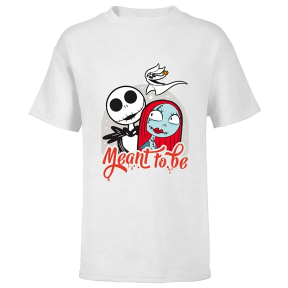 Disney The Nightmare Before Christmas Jack & Sally - Short Sleeve T-Shirt for Kids -Customized-White