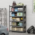 thumbnail image 5 of 4-Layer Metal Storage Rack, Garage Shelves, Adjustable Height Partition, Suitable For Living Room, Kitchen, Supermarket, Garage. Black, Requires Assembly, 44.10" H* 39.40" L * 13.80" D, 5 of 10