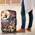 thumbnail image 4 of Spooky Halloween Night Witch German Shepherd Glowing Pumpkins Travel Luggage Cover Alsatian Dog Lover Gifts Suitcase Dust Protective Decor - 12015, 4 of 5