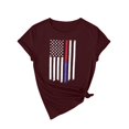 thumbnail image 4 of AKEGAMN Red USA Flag Sunflower Short Sleeve Tee - 4th Of July Graphic Top, S-3XL, 4 of 4
