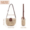 thumbnail image 2 of BadPiggies Women Straw Shoulder Bag Hollow Out Summer Beach Handbag Woven Zipper Crescent Purse (White), 2 of 9