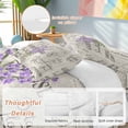 thumbnail image 4 of Purple Lavender Full Size Comforter Set, Vintage Letter Texture Flowers Floral Bedding for All Seasons, 4 Pcs Bed Set, 1Quiltcover (86"x86") ,1Sheet(80"x116"), 2Pillowcases (30"x20"), 4 of 9