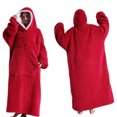 thumbnail image 4 of Guardurnaity Manta suéter con capucha de invierno para parejas mangas cálidas y cómodas con bolsillos manta albornoz Pijama azul brumoso, 4 of 6