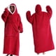 thumbnail image 4 of Guardurnaity Manta suéter con capucha de invierno para parejas mangas cálidas y cómodas con bolsillos manta albornoz Pijama azul brumoso, 4 of 6
