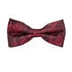 thumbnail image 3 of Hi-Tie - Pajarita de seda roja burdeos de lujo para hombre, conjunto de gemelos y broche con nudo de mariposa, ideal para bodas y padrinos de boda, 3 of 4