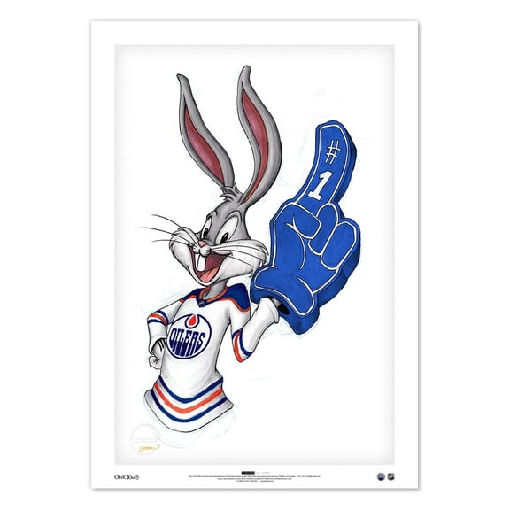 Bugs Bunny Edmonton Oilers 24" x 36" Looney Tunes Limited Edition Fine Art Print