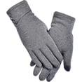 thumbnail image 5 of Guantes de invierno cálidos para mujer, resistentes al viento, con forro grueso y pantalla táctil para teléfono (gris), 5 of 5