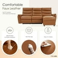 thumbnail image 6 of YODOLLA Leather Power Reclining Sofa Set, Reclining Sectional Couches with Storage Chaise, Adjustable Backrest & Footrest, L Shaped Pull Out Couch for Living Room Home Theater Apartment RV in Brown, 6 of 9
