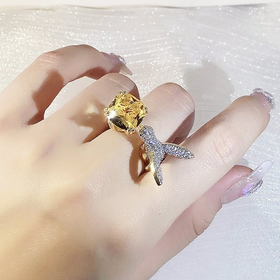 Kayannuo Christmas Women's Sterling Hummingbird Bird Ring Keepsake Ring Memorial Jewelry Gifts