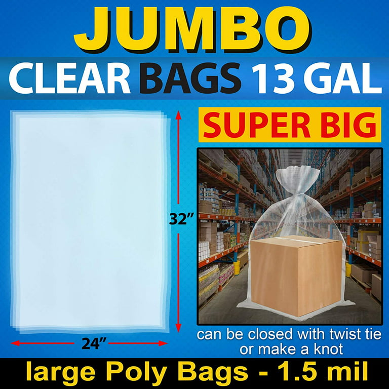 Clearly Elegant [ 25 Count ] Extra Large Super Big Size Clear Storage Bags, Protect & Store Away Bedding, Pillows, Seasonal Clothing, Paintings & Arts, Toys, Recyclin