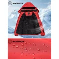 thumbnail image 3 of NEIKU Boys Winter Jacket Waterproof Fleece Lined Hooded Winter Puffy Cotton Coat Outdoor Jacket Red 10-12Y, 3 of 6