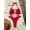 Red, variant on 2026 New Women Halter Cutout Gold Bead Strappy 2 Piece Bikini Set High Cut Beach Swimsuit