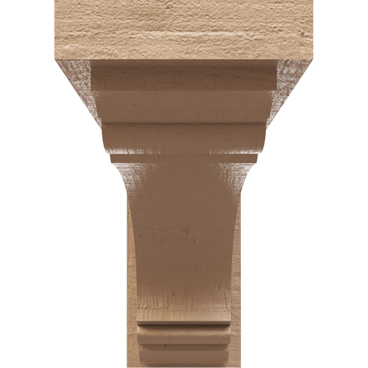 4"W x 24"D x 8"H Thin Warren Rough Cedar Woodgrain TimberThane Corbel, Primed Tan