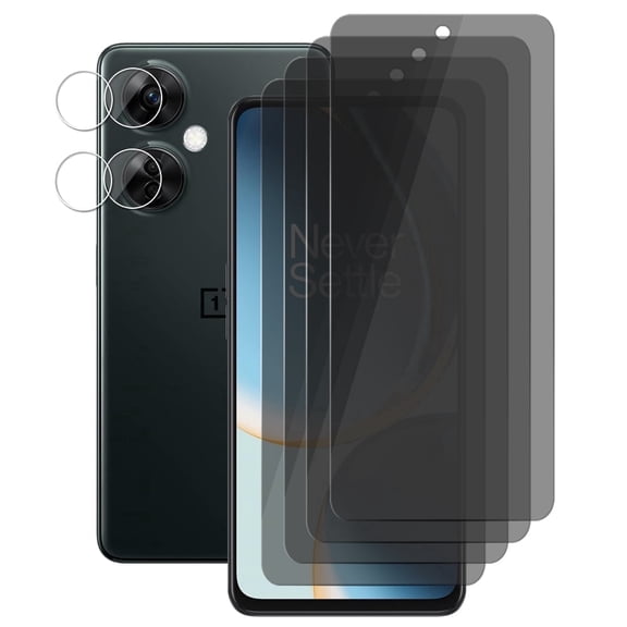 UZWZW (4 2) for OnePlus Nord N30 5G Privacy Screen Protector Tempered Glass with 2 Pack Camera Lens Protector