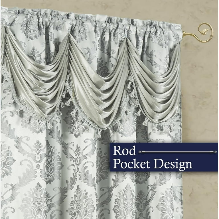 DL DREAMFIELD LINEN Jacquard Window Curtains, 2 Panel Set with