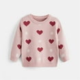 thumbnail image 2 of REDARER Girls Knitted Sweater Long Sleeve Soft Casual Pullover Top with Heart Design for Toddler and Daily Wear,Size:4-5 Years, 2 of 6