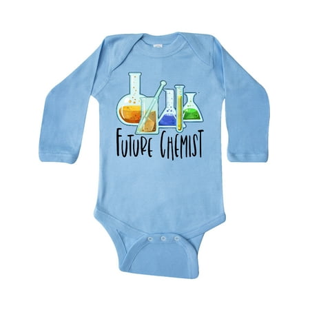

Inktastic Future Chemist with Beakers Test Tubes and Formulas Gift Baby Boy or Baby Girl Long Sleeve Bodysuit