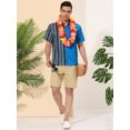 thumbnail image 3 of Lars Amadeus Men's Shirts Short Sleeve Summer Cotton Patchwork Button Down Shirts XL Sky Blue, 3 of 6