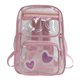 thumbnail image 1 of Mochila escolar transparente PVC Multibolsillos gran capacidad con patrón corazón para viajes al aire libre, 1 of 9