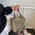 thumbnail image 3 of Hfppkn Green Lightweight Nylon Casual Commuter Shoulder Bag, Trendy Underarm Top Handle Purse for Daily Use 23x22x13cm, 3 of 7