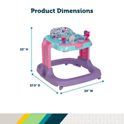 Safety 1st Ready, Set, Walk! DX Developmental Baby Walker with Wheels, Pink