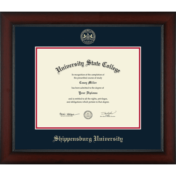 Shippensburg University Diploma Frame, Document Size 11" x 8.5"