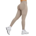 thumbnail image 4 of Mnuaqn Butt Lifting Lycra No Front Seam Workout Leggings for Women Tummy Control High Waist Seamless Gym Running Leggings Khaki for Size XL, 4 of 4