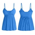 thumbnail image 5 of Dpjklzsn Women's V Neck Camisole Top, Adjustable Strap Babydoll Blouse with Back Tie, 5 of 7