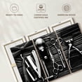 thumbnail image 6 of Elephant Stock Monochrome Tools For Hair Wall Art - Horizontal Multi Panel Canvas - Living Room Wall Decor - Fashion And Beauty Multi Panel - Black And Gray Decor - 74" x 48", 6 of 8