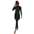 thumbnail image 2 of IBTOM CASTLE Women Muslim Swimsuits Modest Burkini Swimwear Islamic Long Sleeve Full Cover Swim Top Leggings Pants ​Bathing Suits S Black, 2 of 8