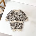 thumbnail image 2 of YABCSAZ Toddler Baby Pajama Sets Fleece Long Sleeve Round Neck Children Tops + Pants 2 Piece Print Sleepers Casual Loose Soft Sleepwear Fall Outfits Girls Boys Unisex Kids Size S, 2 of 8