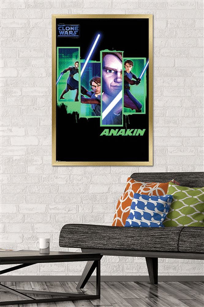 Star Wars: The Clone Wars - Anakin Wall Poster, 22.375" x 34", Framed