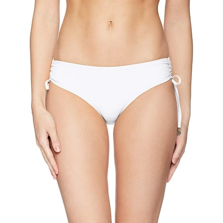 Anne Cole Womens Alex Solid Side Tie Adjustable Bikini Swim Bottom Large White