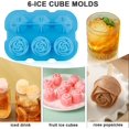 thumbnail image 4 of Bandejas de cubitos de hielo de 2 pulgadas con tapas, bandeja de silicona de 3 cavidades y máquina para hacer 3 bolas de hielo, bandeja para cubitos de hielo para cócteles fríos, whisky, azul, 4 of 8