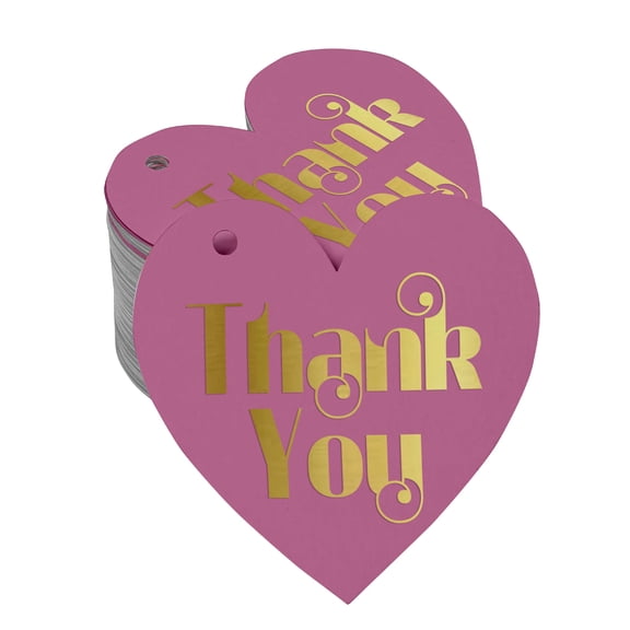 Inkdotpot Gold Foil Paper Hang Tag Thank You Bridal Shower-Baby Shower-Retirement-Wedding-Birthday Favor Tag 50 Pieces