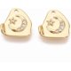 thumbnail image 1 of 2 dijes de luna y estrella de latón con micro pavé de circonitas cúbicas transparentes, chapados en oro auténtico de 18 quilates., 1 of 2