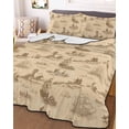 thumbnail image 3 of Quilts Twin Size Bedding Set, Nautical Ship Lightweight Quilted Comforter, Farmhouse Retro Ocean Coastal Lighthouse Map Soft Reversible Bedspread Coverlet with Pillow Covers for All Season, 68" x 86", 3 of 7