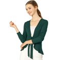 thumbnail image 2 of AllegK Cardigan Dobladillo Rizado RebeDe Punto Frente De CorbaPaMujeres Verde M, 2 of 6