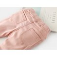 thumbnail image 3 of stylesilove Kids Girl Stretchy Pants With Frayed Hem (140/7-8 Years, Pink), 3 of 4