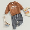 thumbnail image 3 of Okbabeha Toddler Infant Baby Boy Fall Clothes Color Block Long Sleeve Sweatshirt Top and Pants Sweatsuit Outfit Clothing Set, 3 of 7