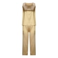 thumbnail image 4 of Wangmeiwg Women's Pajama Sets Comfort Womens Sleepwear Set Soft Breathable Two Piece Pajama Outfit for Evenings and Restful Nights XXL Khaki, 4 of 5