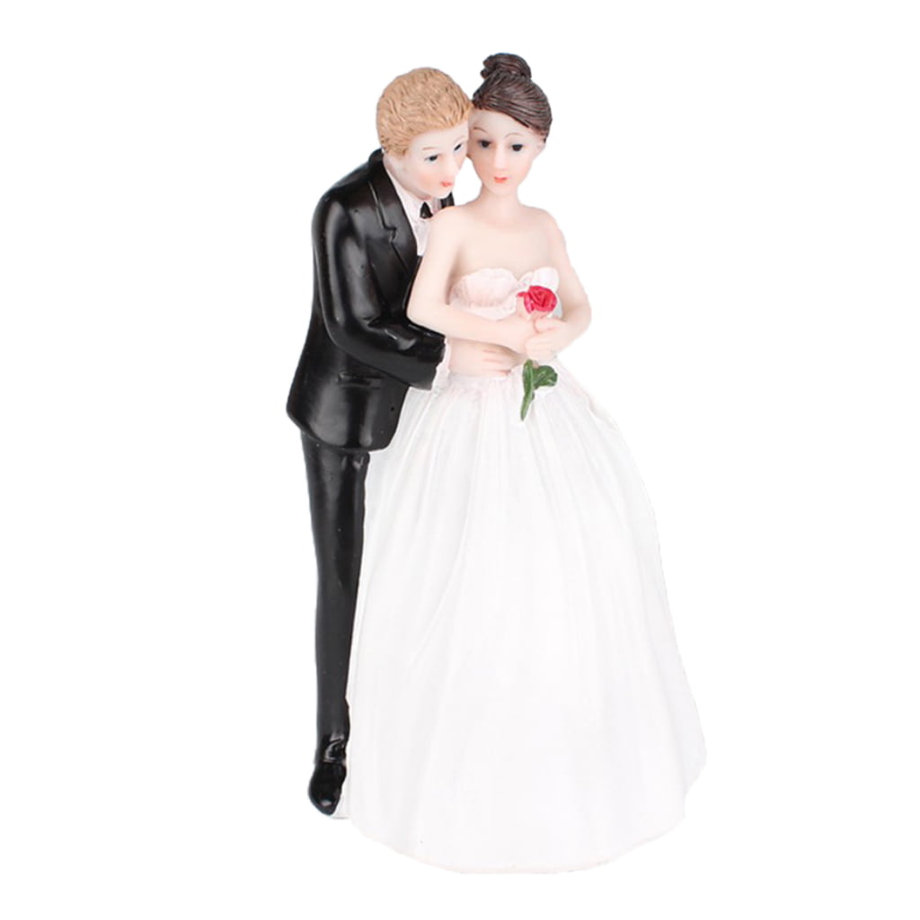 Romantic Bride and Groom Wedding Cake Topper Couple Hug Kiss Bridal Decor RS 