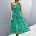 thumbnail image 1 of Vestido NikouMX Floral Sin Mangas Un Hombro Fruncido Midi, 1 of 5