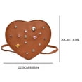 thumbnail image 2 of Mochila informal en forma de corazón con mini mochila con diamantes de imitación para mujer viaje trabajo, 2 of 5