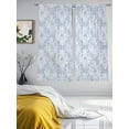 thumbnail image 4 of Haze Blue Boho Semi Sheer Curtains 72 Inch Length 2 Panels Set, Neutral Middle Century Turkish Pattern Sheer Kitchen Curtain Privacy Voile Window Curtain for Living Room Bedroom Rod Pocket Drapes, 4 of 7
