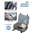 thumbnail image 4 of WANDF Expandable Travel Backpack 17 In Laptop Carry On Backpack with USB Pocket Wet Pocket,Waterproof Underseat personal item travel bag, Large Casual Daypack for Weekender Business(Gray), 4 of 10